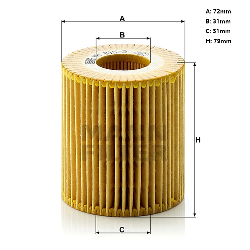 Масляный фильтр MANNFILTER HU815/2x подходит для BMW серии 1 (E81 E82 E87) 3 (E46) 5 X1 X3 Z4 11427508969 11427619319