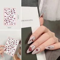 summer 3d self adhesive bohemia lovly red lips image rose flower nails stickers nail art decorations manicure nail accesoires