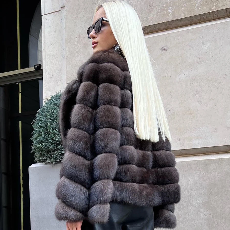 Женская зимняя куртка из натурального Лисьего меха
