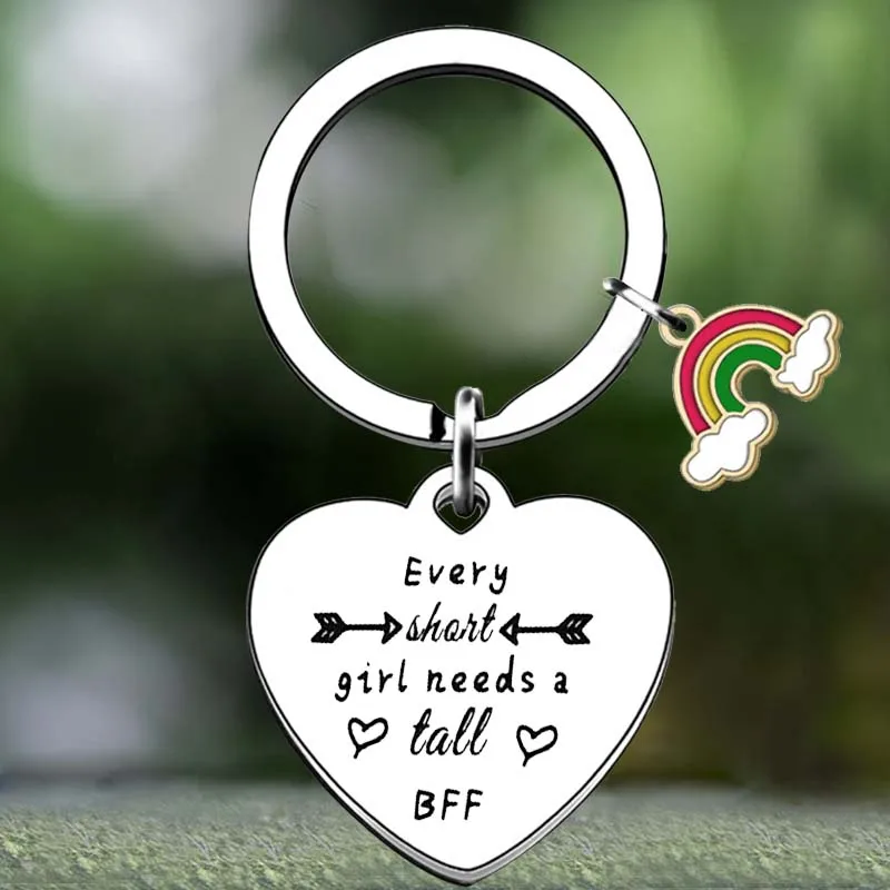 

Cute Best Friends Keychain Friendship Gift Every Tall Girl Needs A Short Best Friend Key Chain Pendant Jewelry