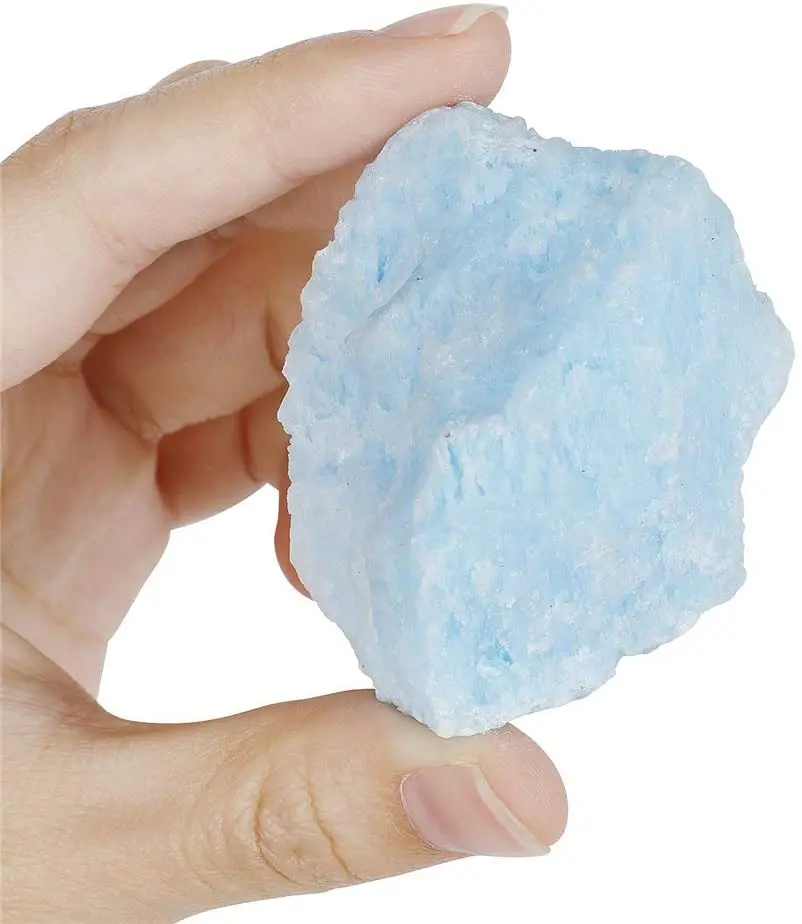 

Natural Aragonite Sodalite Quartz Minerals Specimen Gemstones Blue Srystal Stone Healing Home Decor Irregular Shape Rough Stone