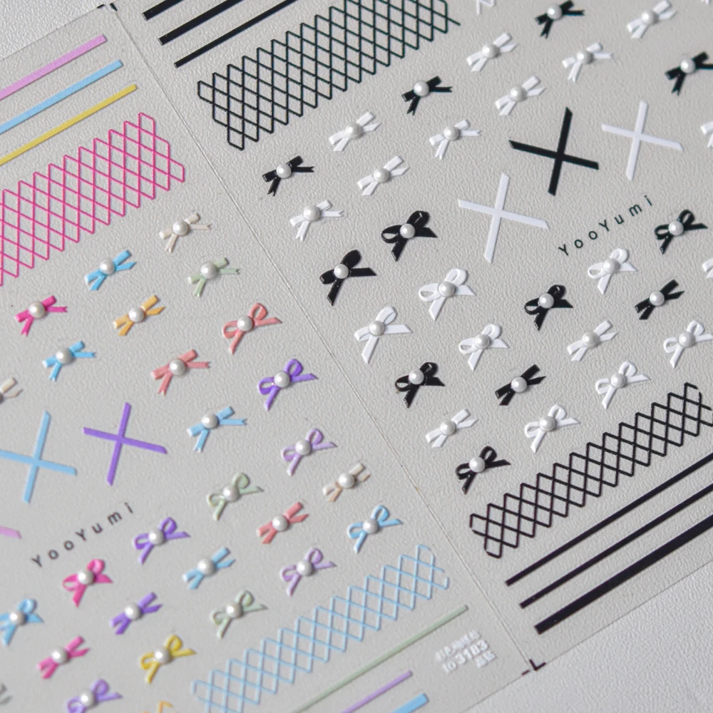 Красочный бант черный белый жемчужный яркий рельефный самоклеящийся искусство