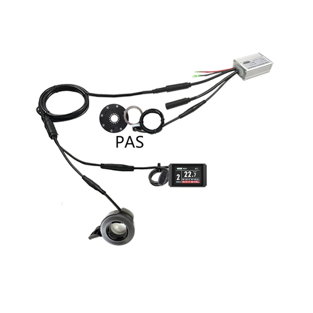 

15A Fully Waterproof Brushless Ebike Controller KT LCD8H Display With Throttle Brake PAS 36V 48V Supply Colorful Display Screen