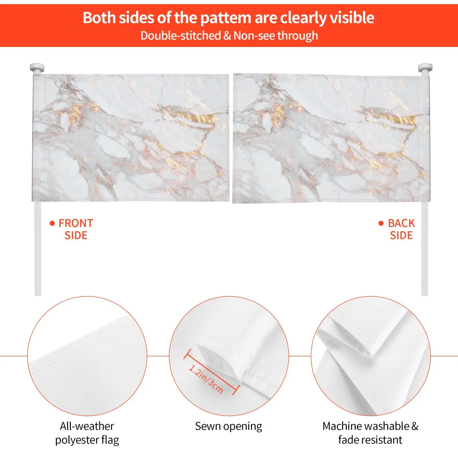 Золотой мраморный флаг Автомобильный смешной золотой Мрамор Tumblr красивый в