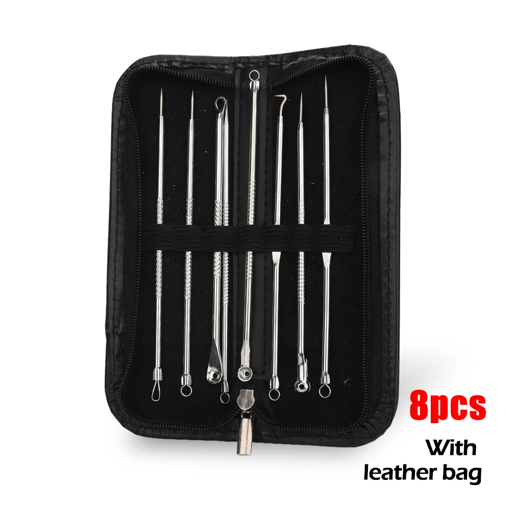 4/5/6/7/8Pcs инструмент для удаления угрей комплект прыщи акне клип игла Уход за лицом