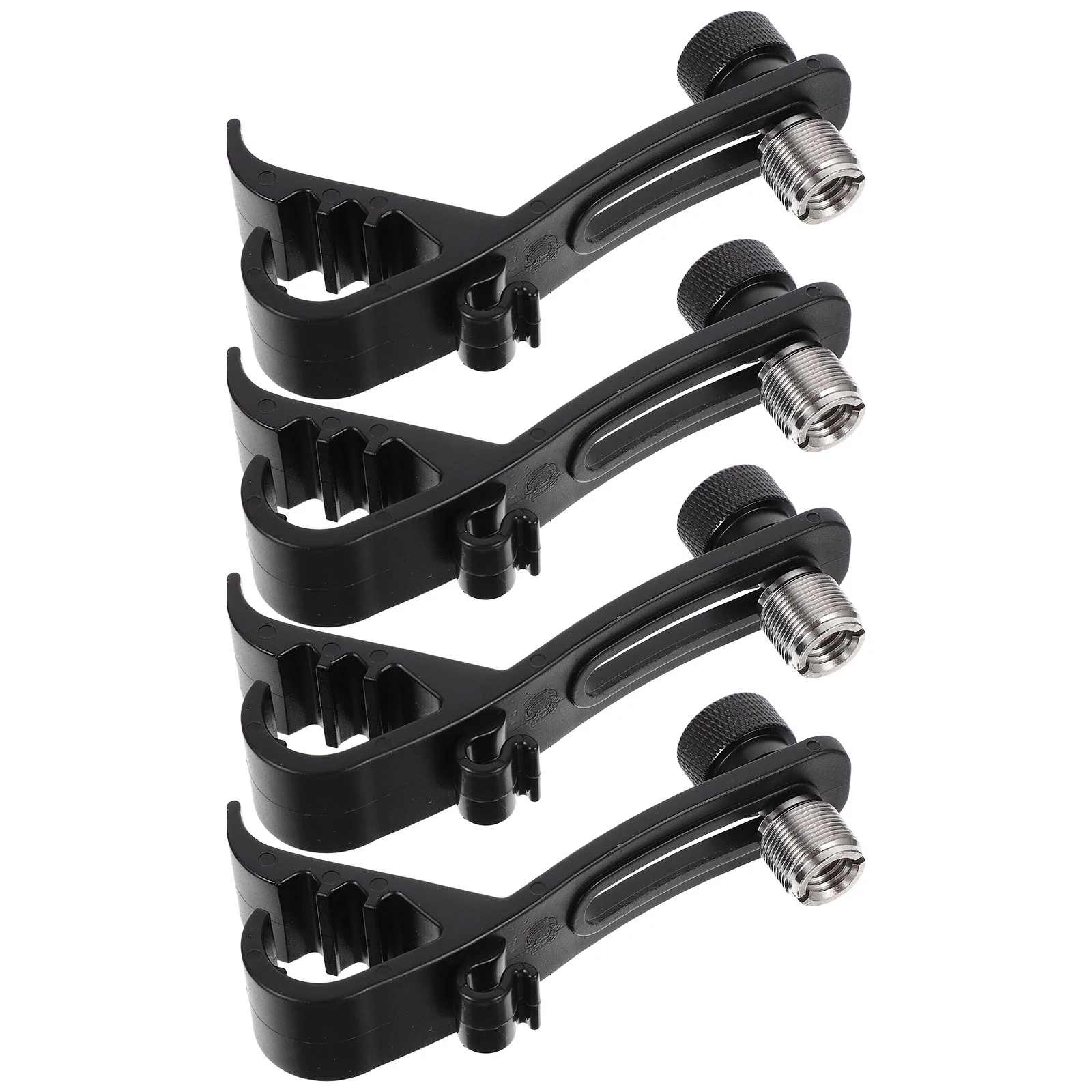 

4 Pcs Snare Drum Mic Microphone Clamp Rim Clip Mics Shock-proof Clamps Plastic Stand Musical Instrument Clips Accessories