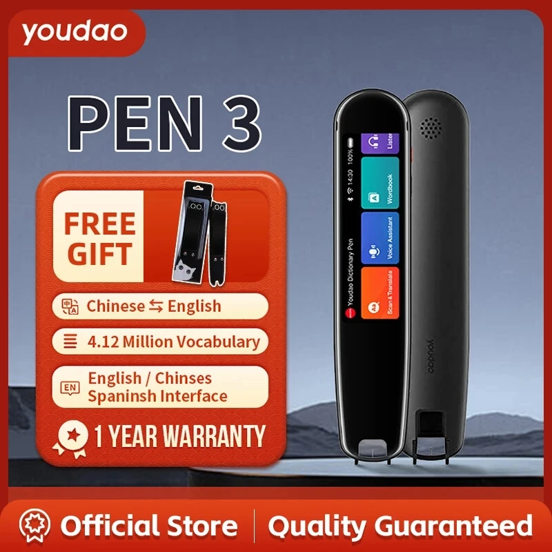 

Youdao Translator Pen 3 Spanish Chinese Translator Global Version MP3 Dictionary Pen 16G Scanner Language Learner Machine WiFi