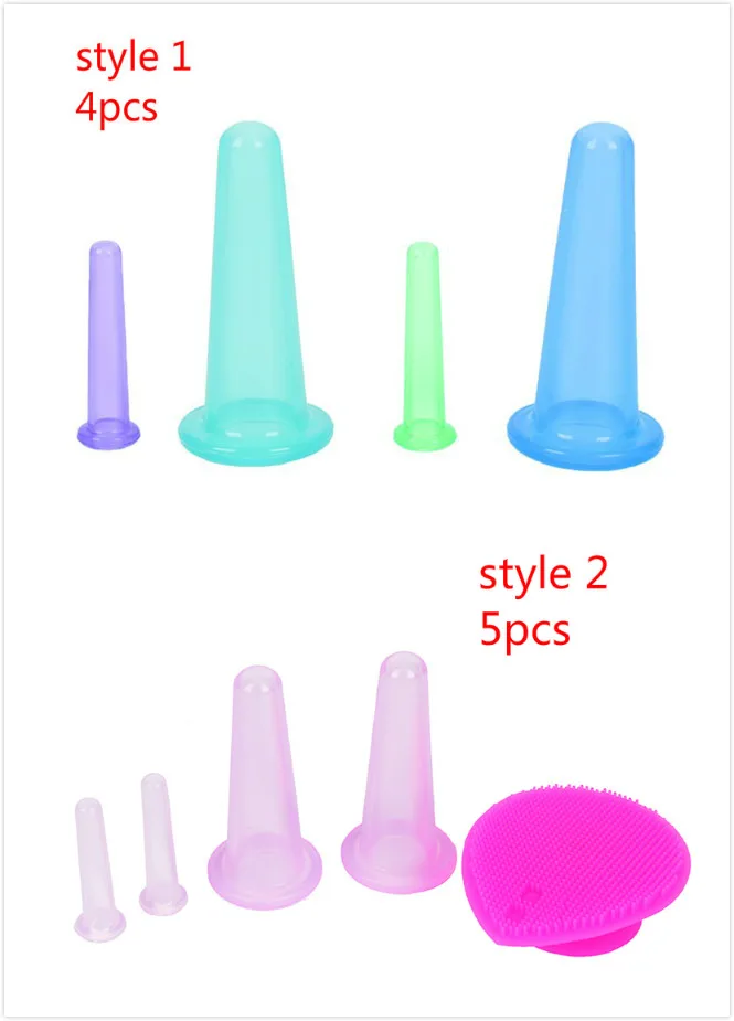 

4/5 шт., силиконовые банки для массажа лица и очищающей щетки