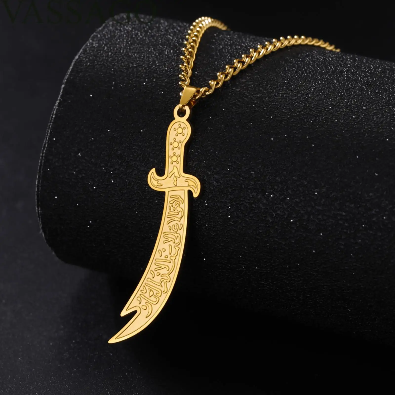 VASSAGO Zulfiqar меч ожерелье Имама Али Зульфиqar кулон арабская руна исламские
