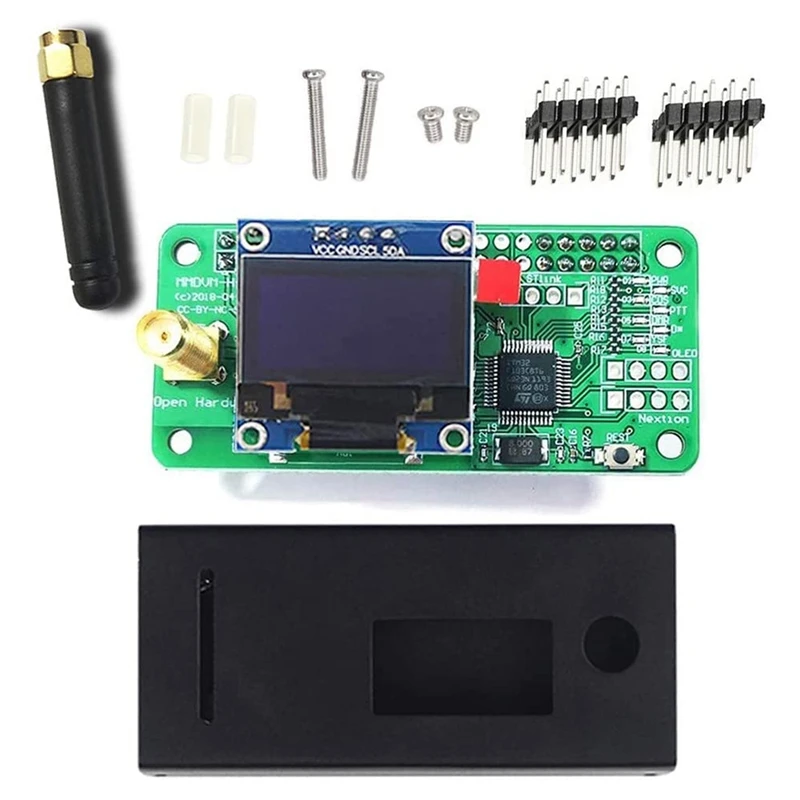 

MMDVM Hotspot Spot Radio Station+ Antenna+OLED+ Black Case With Screen Support P25 DMR YSF D-Star UHF Expansion Board