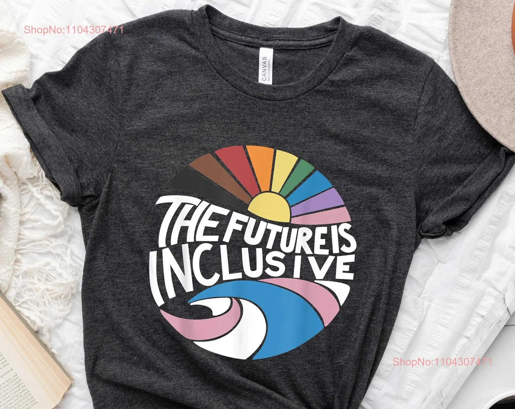 Футболка Будущее включено Rainbow Pride Trans Rights LGBTQ GifT Gay Queer с длинными или короткими