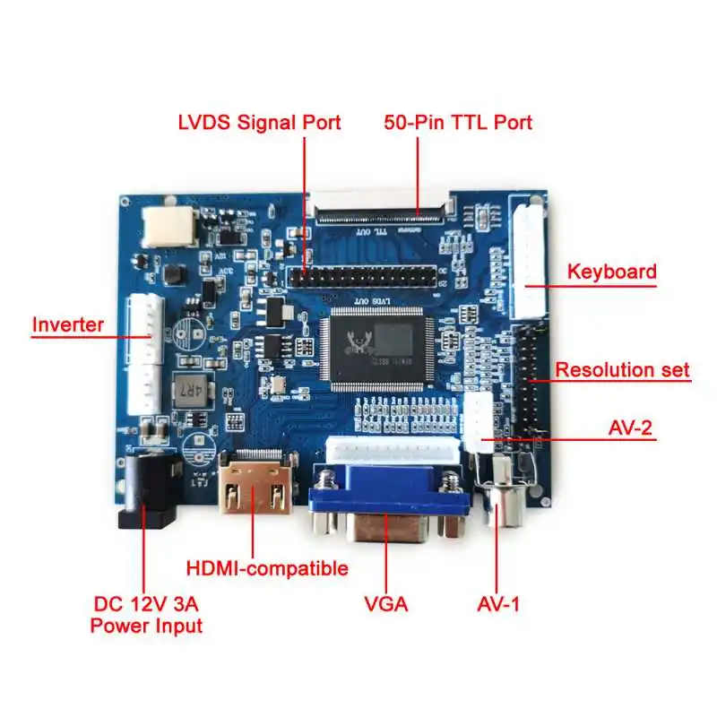 Плата контроллера дисплея ЖК-экрана подходит для Φ/TLE2/TLF1/TLL1 1366*768 AV VGA HDMI-совместимый комплект LVDS 40-Pin 14"