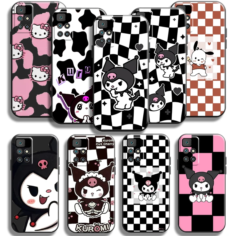 

Cartoon Kuromi Kitty Kuromi Phone Case For Xiaomi Redmi 10 6.5 Inch Back Liquid Silicon Funda Carcasa Soft Coque