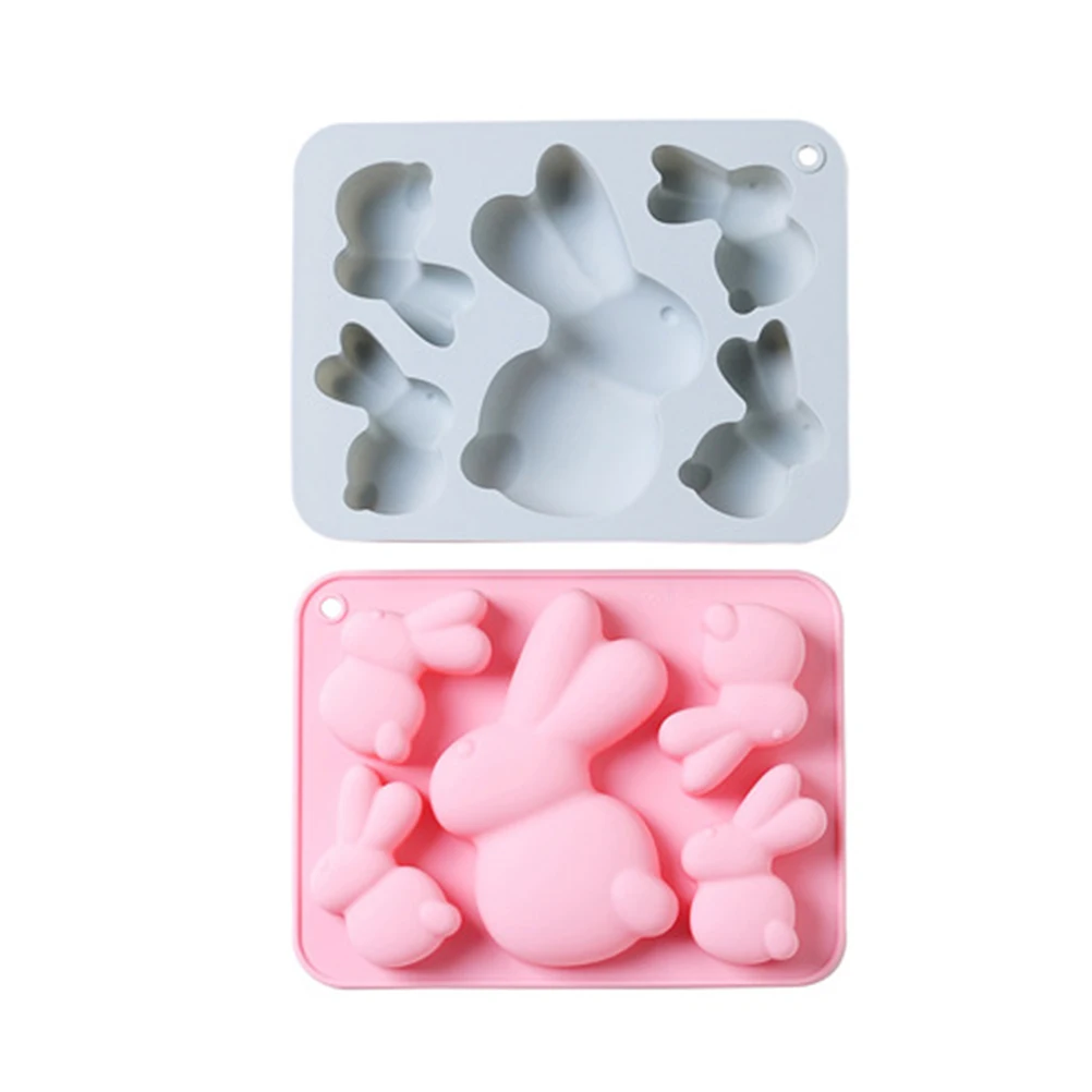 

2Pcs Easter Rabbit Silicone Mold Cake Baking Tray Hand Soap Baking Mold