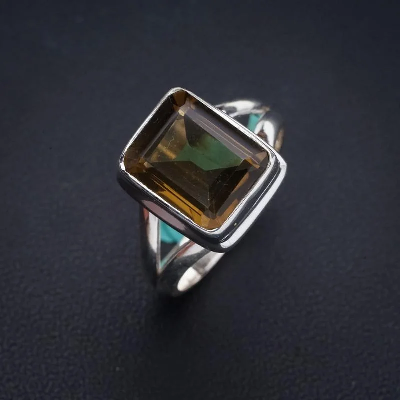 

StarGems Natural Smoky Quartz Handmade 925 Sterling Silver Ring 7 E9207