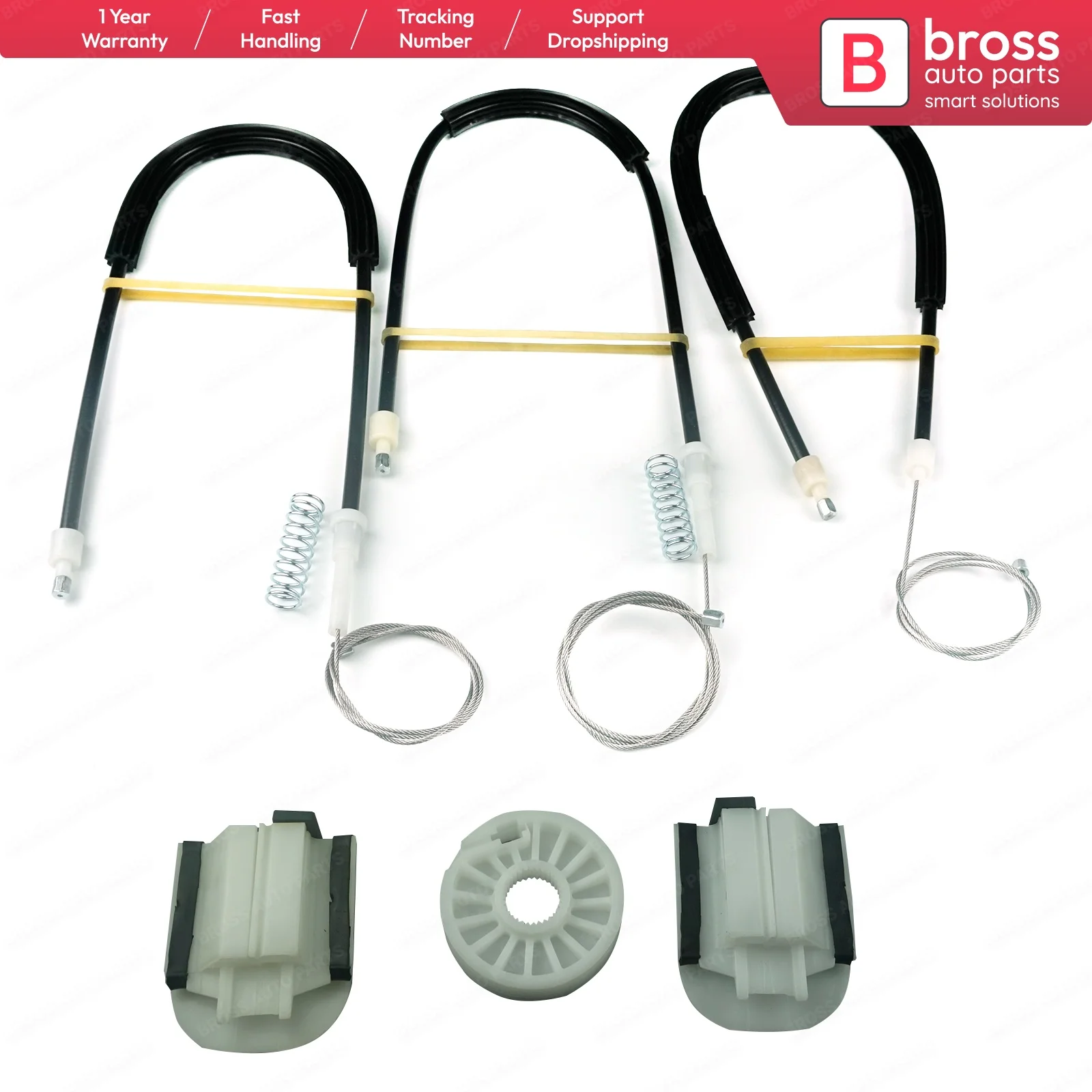 

Bross Auto Parts BWR1015 Electrical Power Window Regulator Repair Kit Front Left Door 6M2114A389B for Ford Mondeo MK4 2008-2014