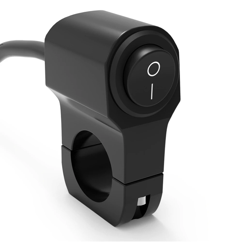 

22 мм переключатель на руле мотоцикла, мгновенная кнопка, водонепроницаемый прожектор, переключатель включения и выключения для ATV, спортивный грязевой электрический велосипед