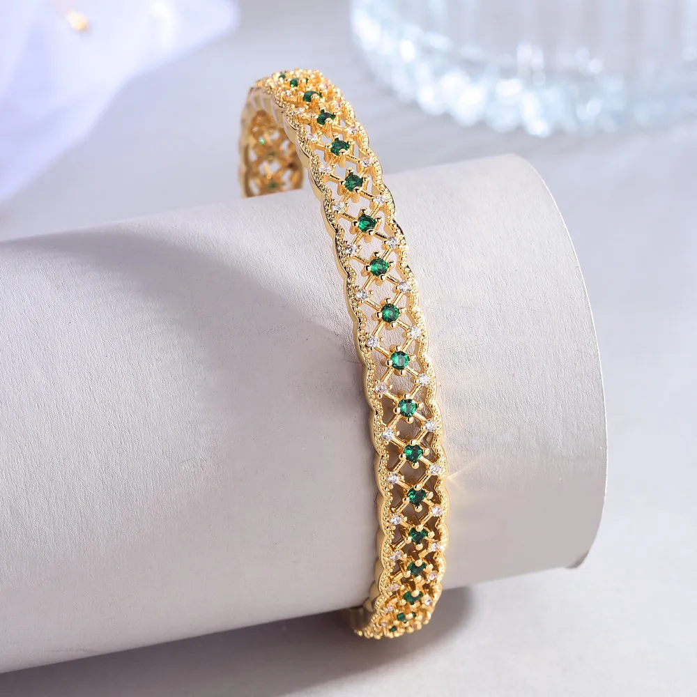 Модный кружевной Браслет-манжета для женщин с ажурной сеткой Элегантные зеленые