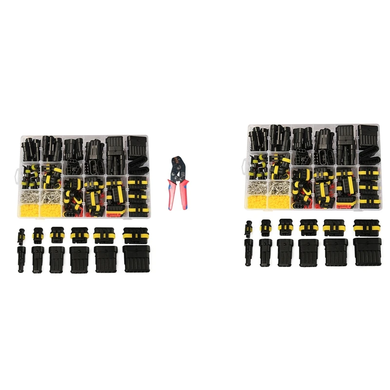 

708Pcs Waterproof Car Connector Terminal Block HID Xenon Lamp Wiring Harness Connector