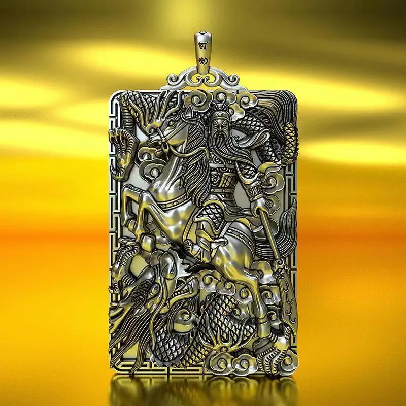 

National tide domineering Wu Cai Shenyi Bo Yuntian Guan Gong necklace male Guan Yu pendant retro amulet pendant male