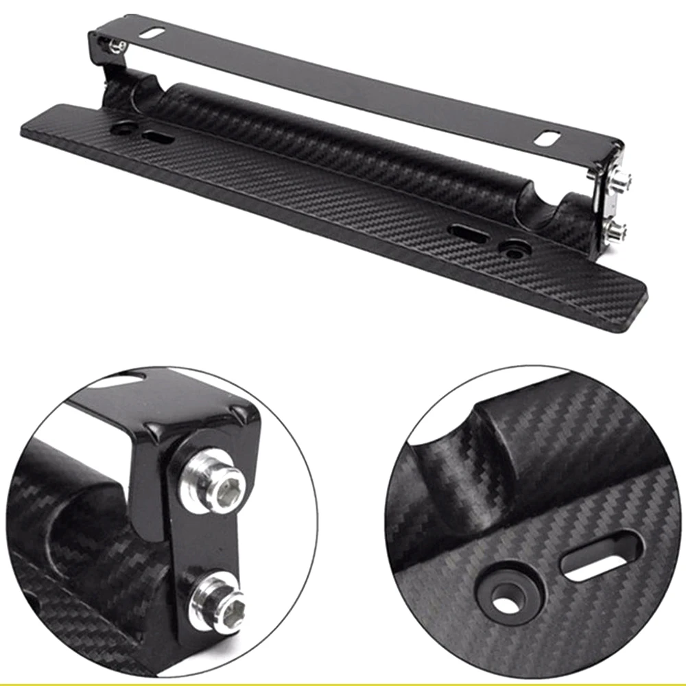 

Universal Carbon Fiber Car License Plate Frame Holder Adjustable Car-styling Racing Number Plate Auto Mount Bracket