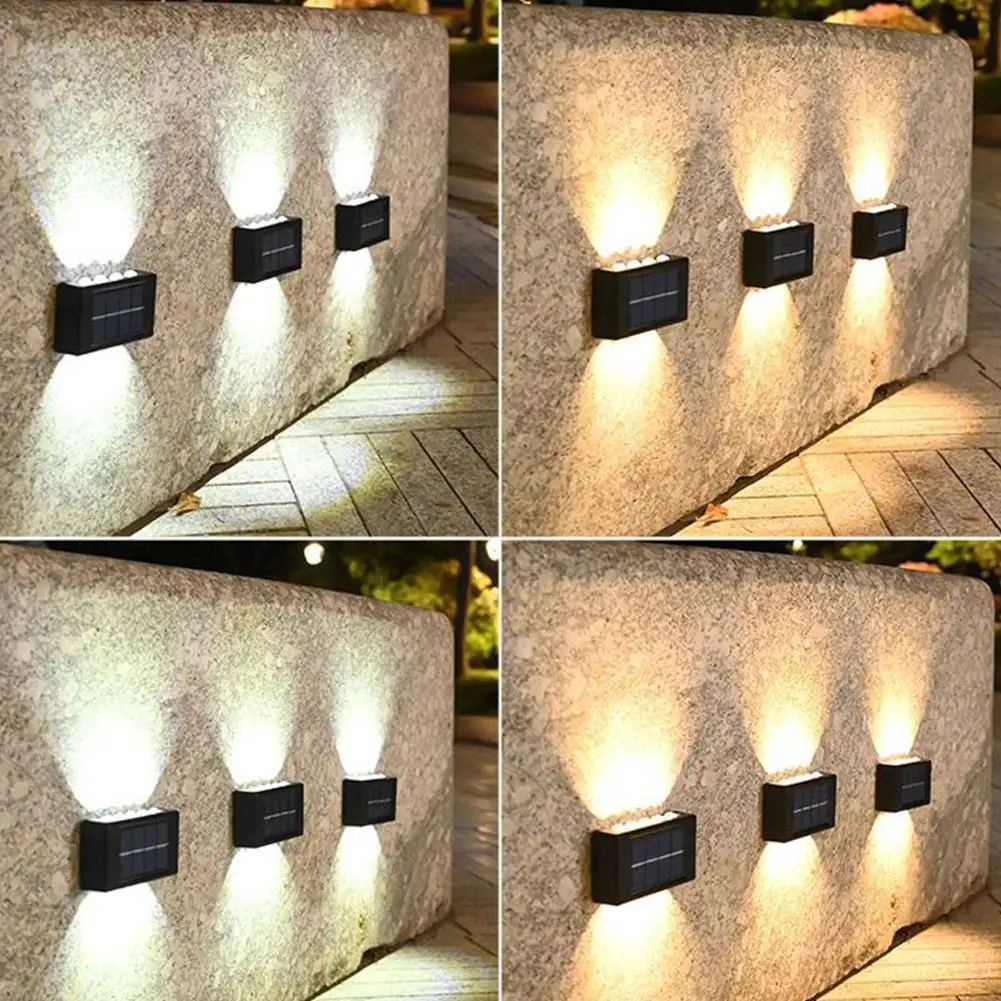 

16/12/10/8/6/4 светодиодный настенный светильник на солнечных батареях наружное водонепроницаемое освещение вверх и вниз для флуоресцентного освещения Li S4F9