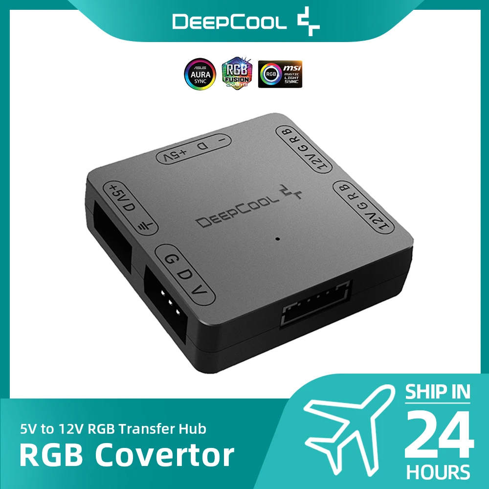 Deepcool 5V ARGB до 12V преобразователь RGB AURA SYNC хаб для передачи освещения с питанием от разъема синхронизации материнской платы SATA