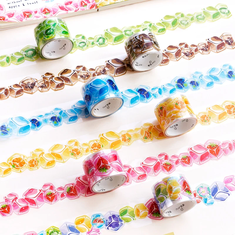 

30mm DIY Summer Iced Drink Decorative Adhesive PET Tape Fruit Strawberry Masking Washi Tape Scrapbooking Sticker Label Stationer