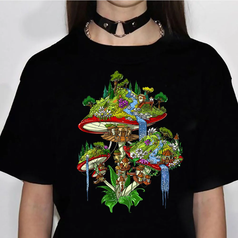 

Magic Mushrooms Alien Psychedelic Tee women harajuku tshirt female graphic 2000s clothes