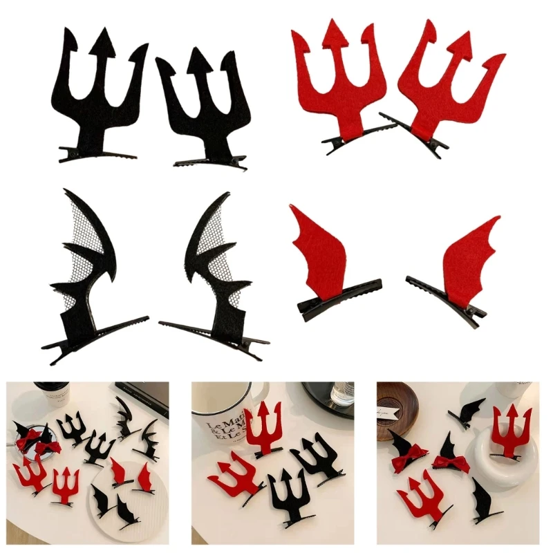 

Q1FA заколка для волос в форме крыла летучей мыши/вилка шпилька утконос заколка для волос на весну Хэллоуин боковые волосы хвост