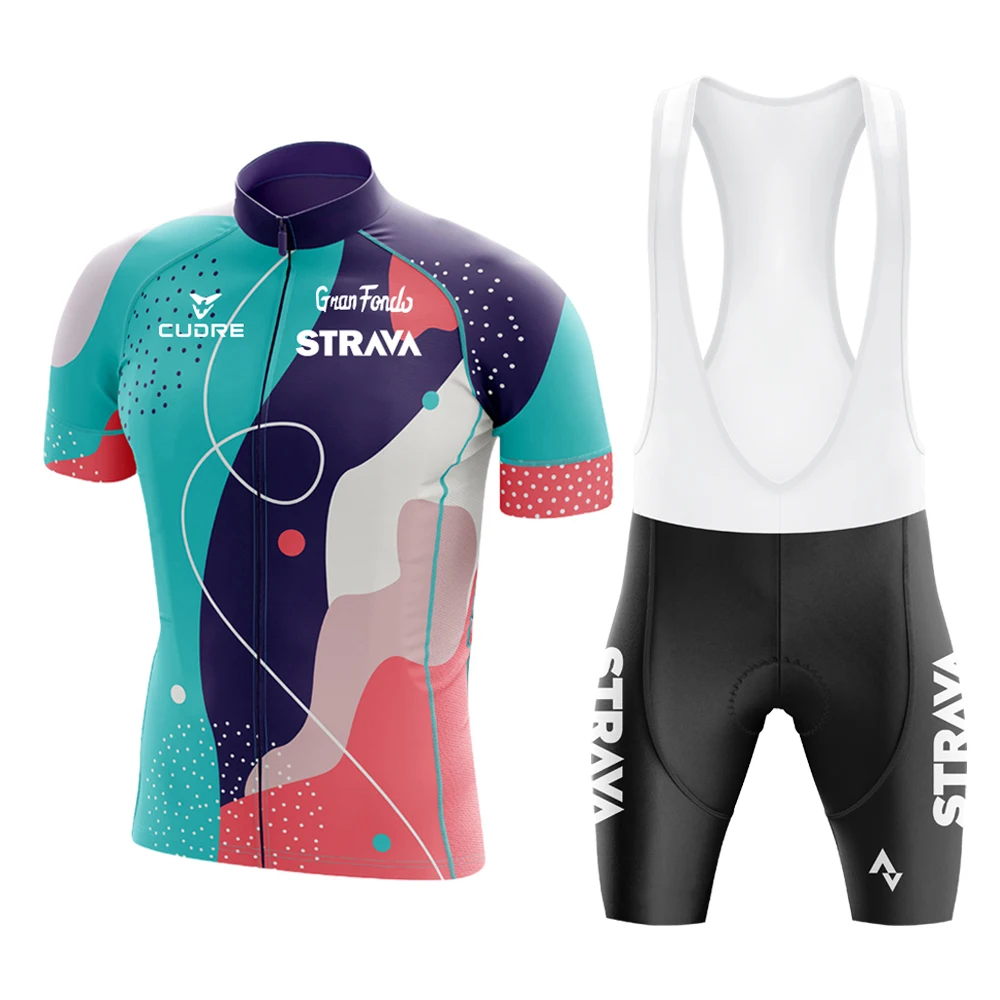 

STRAVA 2022 Team Cycling Red Clothing Men Racing Bicycle Jersey Set Apparel Kit Summer Short Sleeve Suit Bike Riding