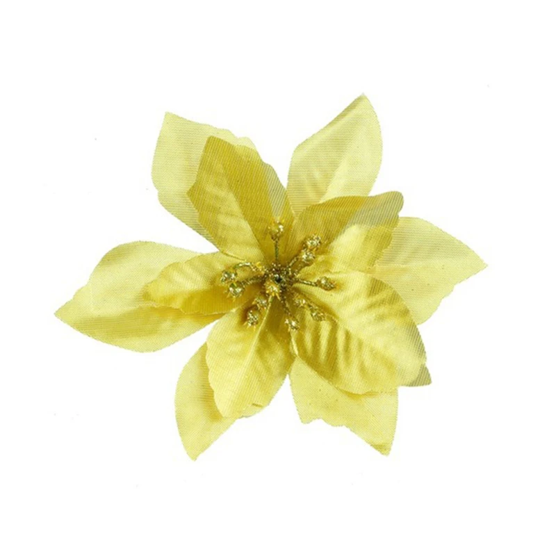 10 шт. 14 5 см блестящие искусственные рождественские цветы Мариу украшения для