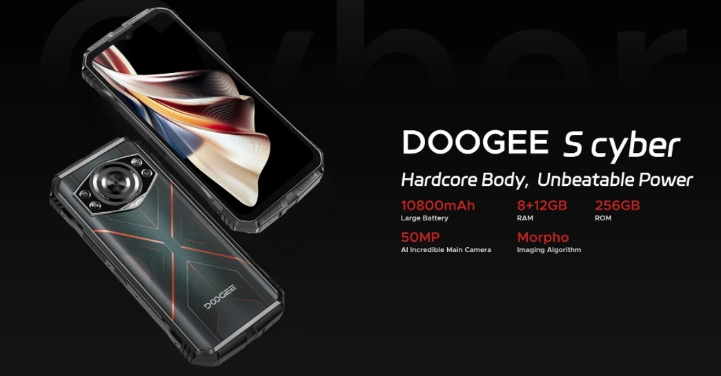 Doogee S Cyber Cpu T606 2025 Гц 120 дюйма Android 14 6 58 мАч 3G телефон 20 Гб ОЗУ 10800 ПЗУ