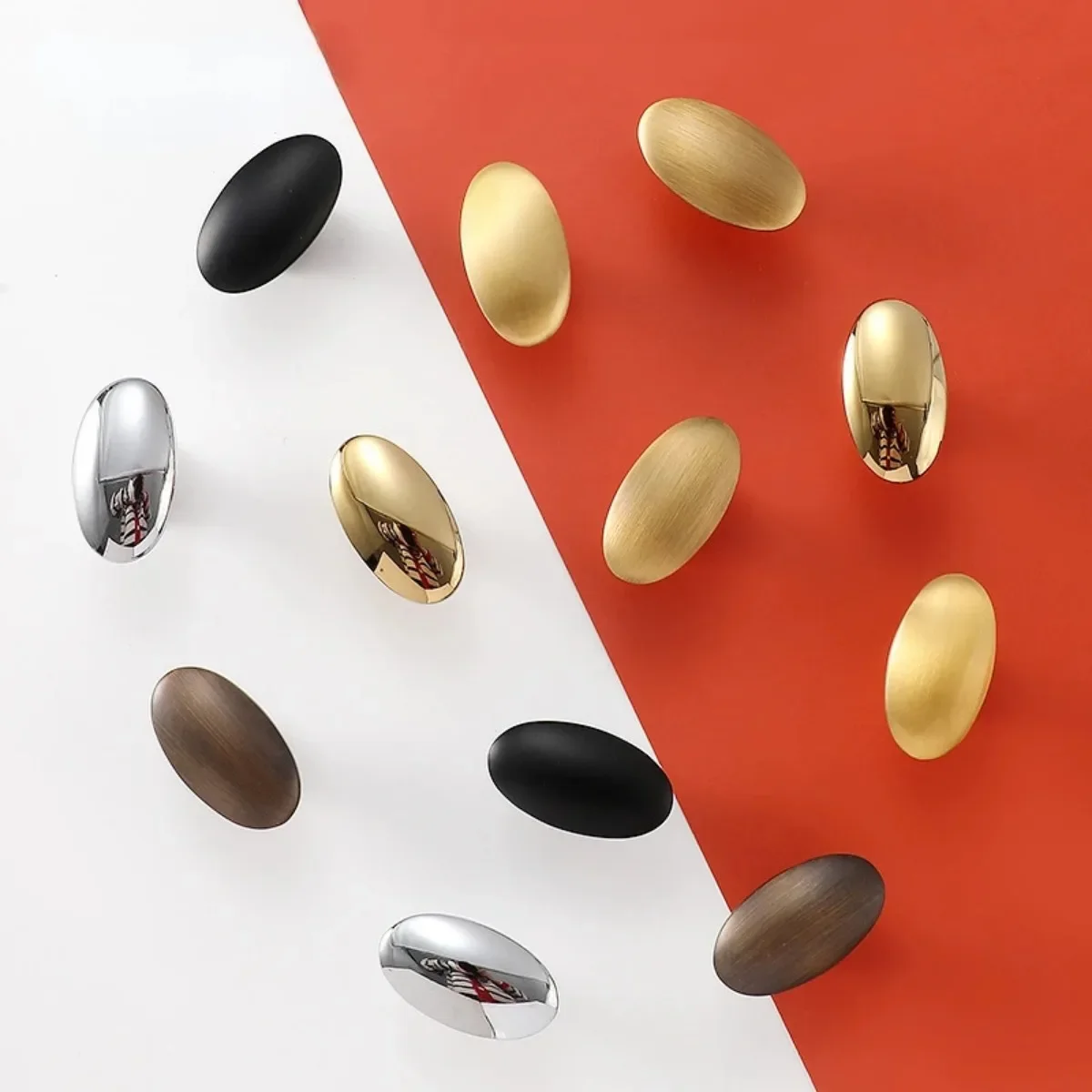 Мебельные ручки овальной формы из цельной латуни и для входа в винтажные ящики