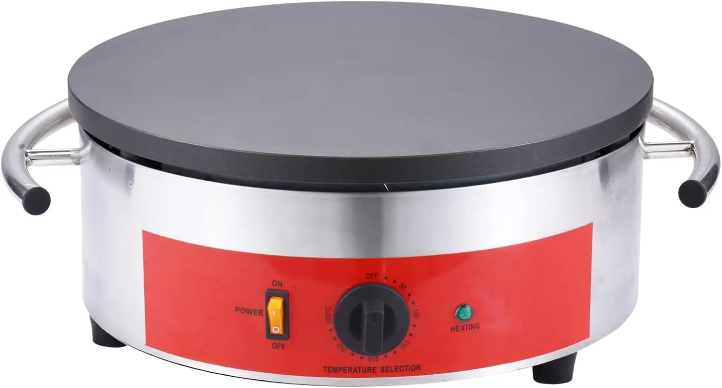 

Plate Crepe Maker 16 Inch Crepe Griddle Large Pancake Machine W/Wooden Spreader And Spatula