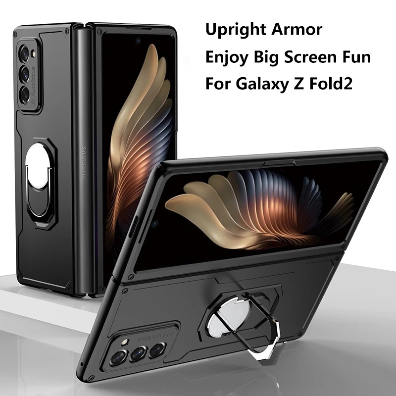 

3D Armor Case For Samsung Galaxy Z Fold 2 5G Case Anti-knock Protection With Ring Hard Cover for Samsung Z Fold 2 W21 case