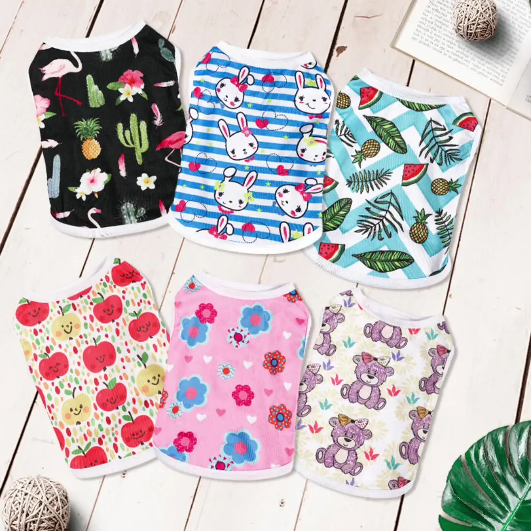 Женский весенне-летний тонкий жилет с принтом для щенка одежда домашних животных