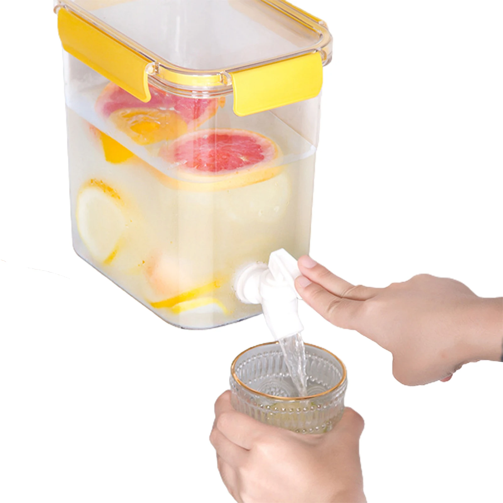 

Beverage Dispenser Drink Dispenser With Spigot Cold Kettle With Faucet In Refrigerator With Spigot And Lid Leak-Proof Water