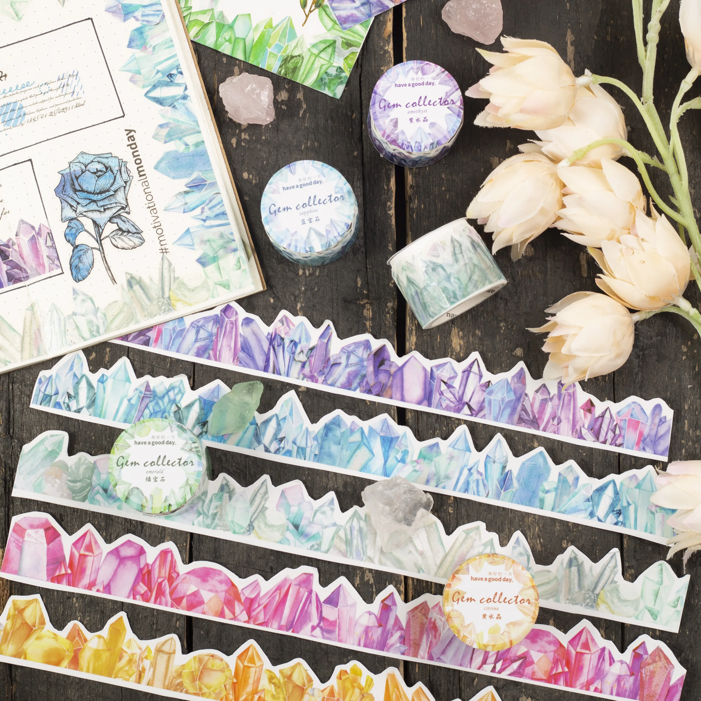 

Yoofun 3 см x 3 м Маскировочная лента в форме кристалла, Васи-лента, декоративная клейкая самодельная наклейка для скрапбукинга, этикетка, подарк...