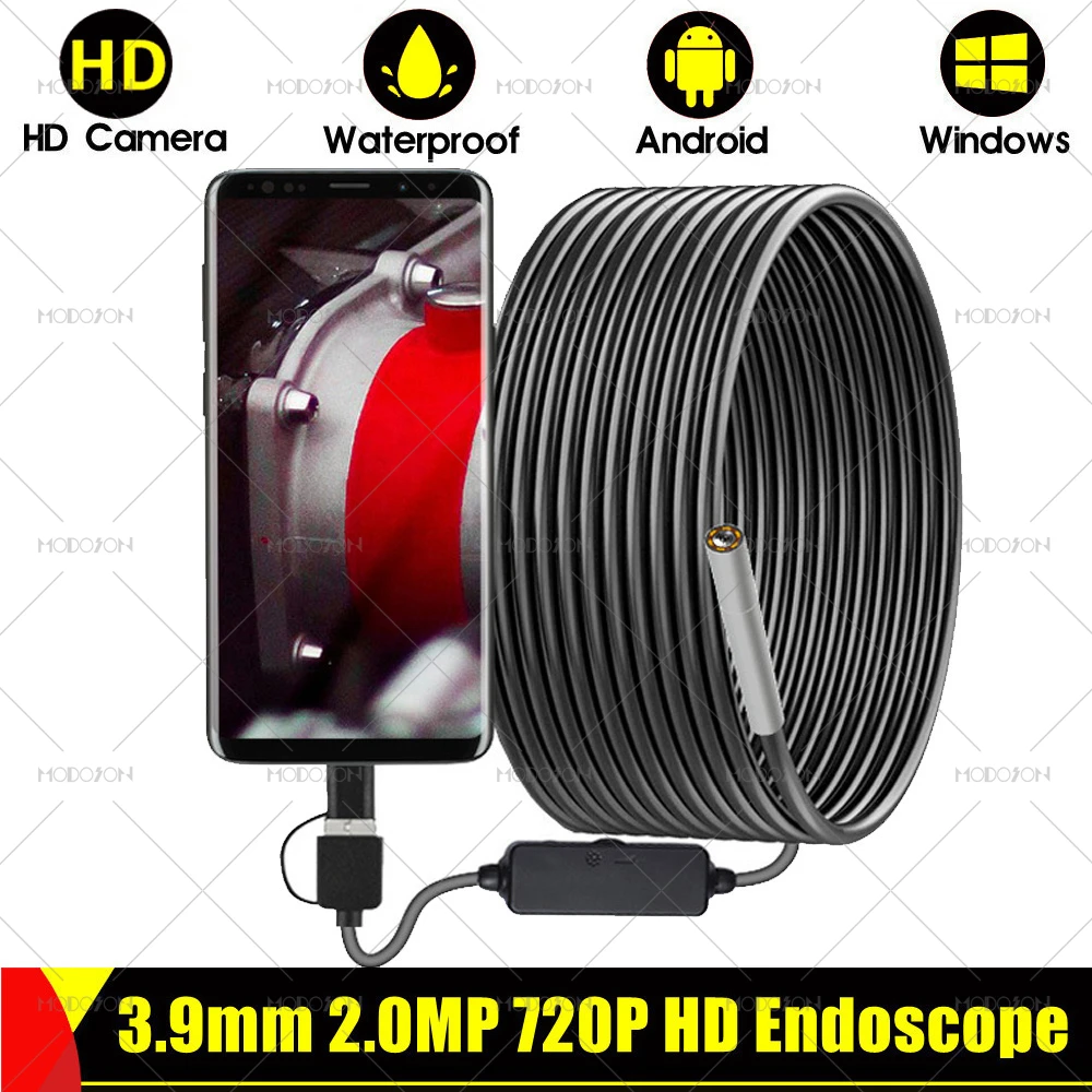 Камера-Эндоскоп 3 9 мм 720 МП P HD Micro USB Type-C OTG Водонепроницаемый Бороскоп для осмотра