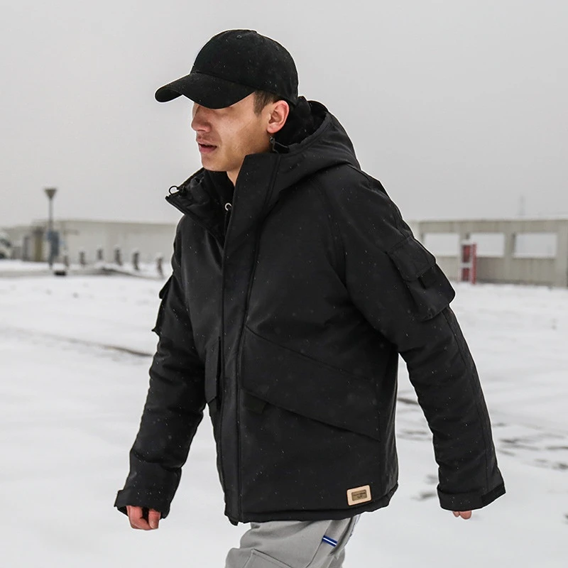 Tooling cotton coat men's winter thickening trend hooded warm cotton suit loose handsome student padded jacket winter coat