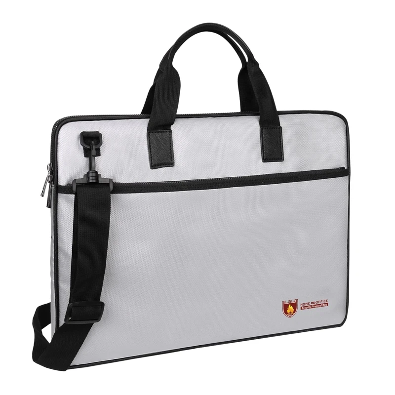 

Portable Document Computer Bag Briefcase Waterproof Fireproof Document Case With Shoulder Strap For Business