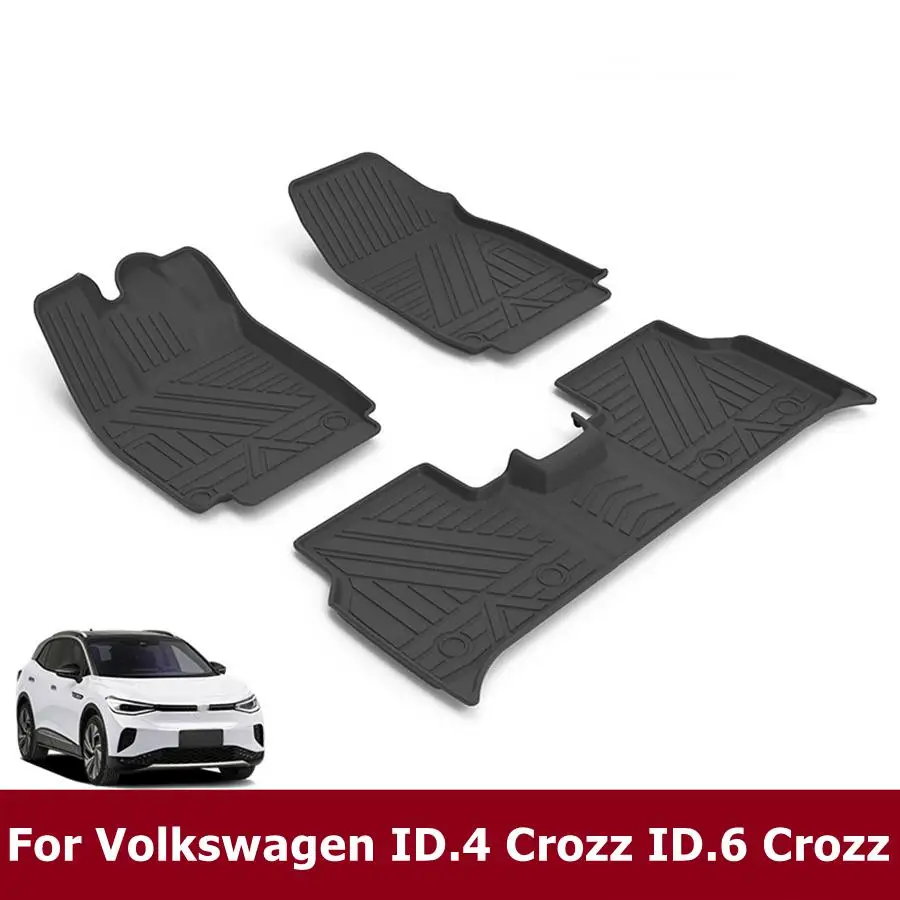 

All-Weather Car Floor Mats For Volkswagen ID.4 Crozz ID.6 Crozz 2021 2022 Trunk Mats Full Set Liner Non-Slip TPE Odourless