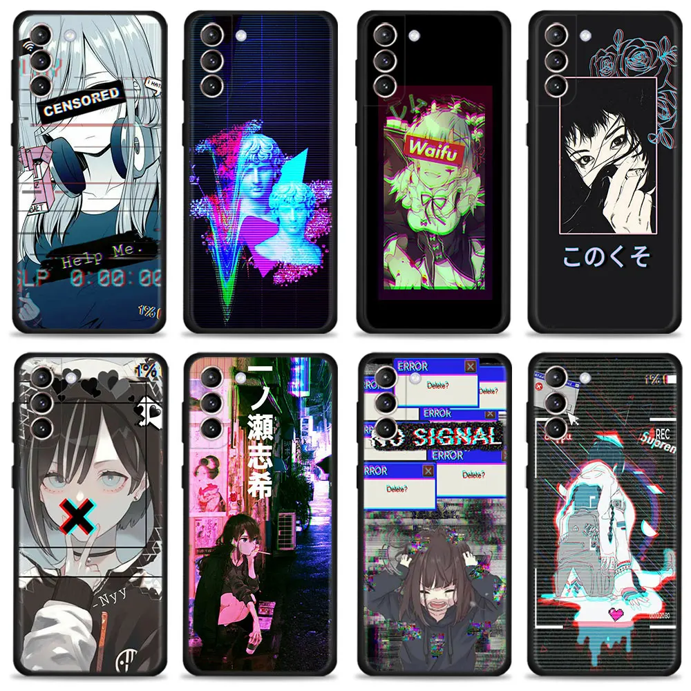 

Vaporwave Glitch Aesthetics Anime Funda For Samsung Galaxy S10 S8 S9 S20 FE 2022 S22 Ultra 5G S10e S21 Plus S7 Covers