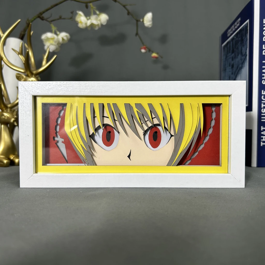

Бумажная подставка для аниме Hunter X Hunter Kurapika для украшения дома Настольная лампа аниме лайтбокс манга HXH Прямая поставка