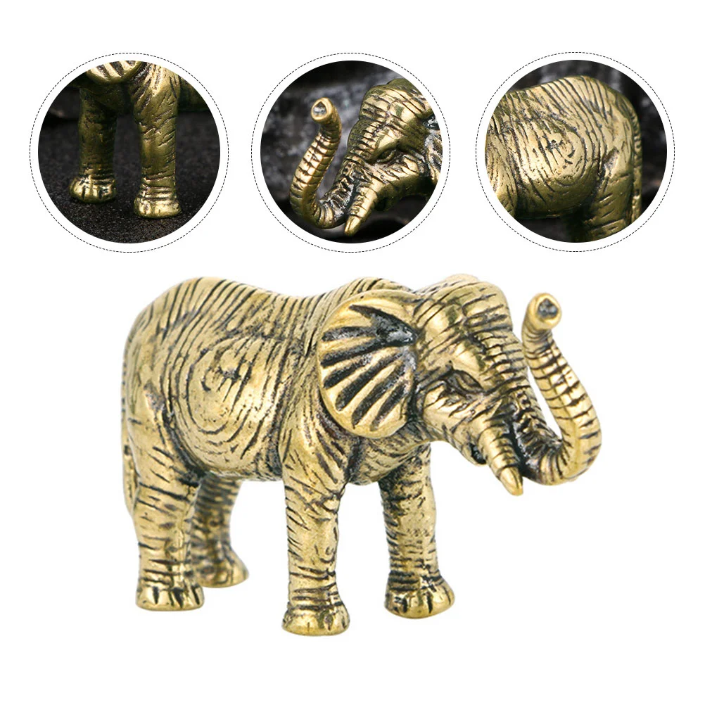 

Elephant Decor Brass Statue Shui Feng Sculpture Figurine Gift Statues Luck Good Animal Wealth Desktop Housewarming Decorations