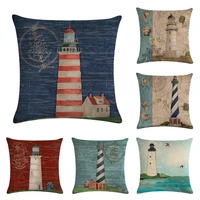 2022 vintage marine lighthouse pillowcase retro decorative cushions for elegant sofa designer pillow case luxury home decor