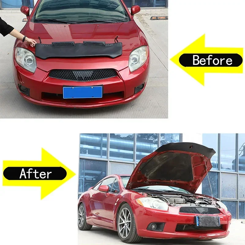Для Mitsubishi Ecolis 2006-2011 автомобильный капот песочный и каменный дефлектор защитный чехол черные кожаные внешние аксессуары (art.: 3920ca81bb7ef) - 3920ca81bb7ef