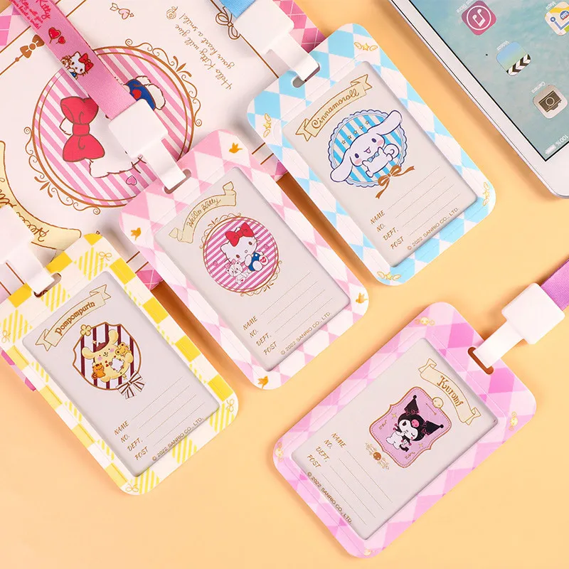 

Sanrio Kuromi Kawaii Album Keychain Bank Card School Meal Card Subway Card Bag Pendant Anime Kid Gift One Piece