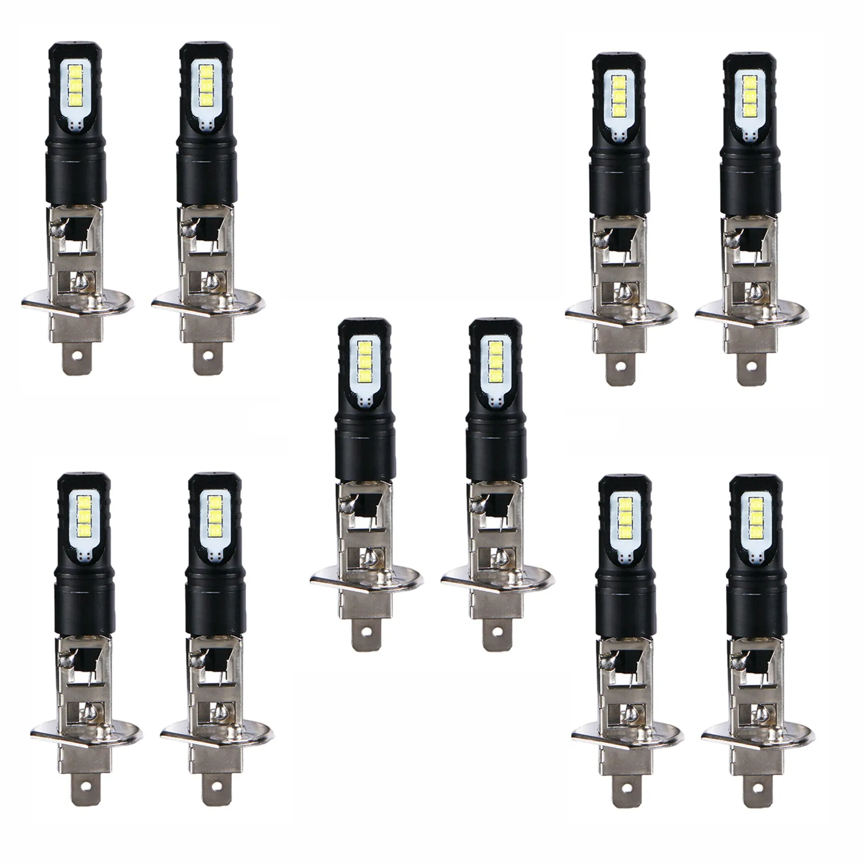 

8X H1 6000K Super Bright White 6000LM DRL LED Headlight Bulb Kit High-Beam